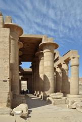 Luxor Ramesseum ancient Egyptian temple ruins in desert landscape