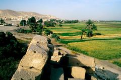 Edge of Nile alluvial plain from The Ramesseum, Luxor, Egypt