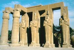 The Ramesseum temple ruins in Luxor, Egypt