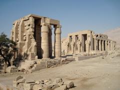 Ramesseum Temple ruins in Thebes, northwest of Luxor, Egypt