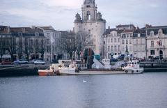 Dredging operation at Bassin d'Échouage, Old Port of La Rochelle