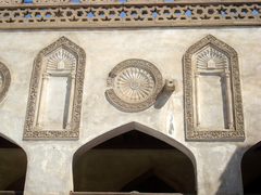 Stucco decorative arches of a courtyard facade