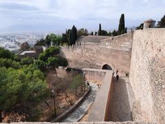 Alcazaba in Málaga, Spain, a Moorish fortress and palace complex atop a hill overlooking the city