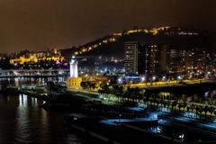 Night view of Málaga