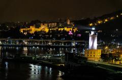 evening view of Málaga skyline with city lights