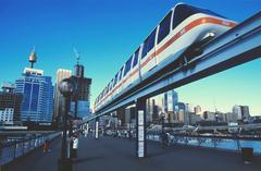 Sydney monorail crossing Darling Harbour in 1990