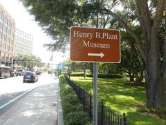 Henry B. Plant Museum sign on Kennedy Boulevard in Downtown Tampa