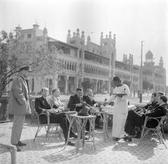 Cairo Heliopolis Ibrahim al-Lakanistreet with men in aviation uniforms