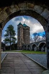 Johannisturm and Coselturm at Burg Stolpen with basalt formation