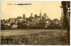 View of Stolpen from Rennersdorf, historic postcard from 1913