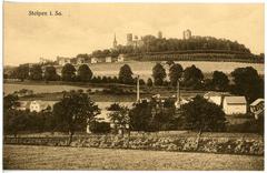 Stolpen town view from the train station in 1913