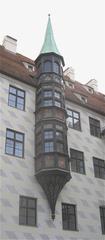 Gothic bay window at the Alter Hof in Munich