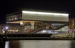 Institute of Contemporary Art Boston at night viewed from Pier 4