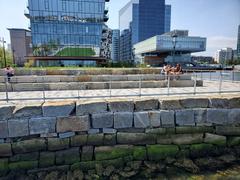 Boston Harborwalk at Pier 4 with residential building