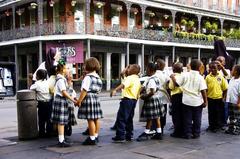 Schoolchildren with nuns in the French Quarter