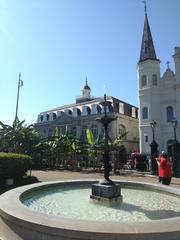 Fountain at Jackson Square with St. Louis Cathedral in the background, New Orleans