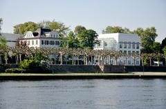 View of Schaumainkai with Villa Metzler and the Museum für Angewandte Kunst Frankfurt in Frankfurt am Main