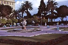 Chaises bleues in Albert-1er garden in Nice, 1973