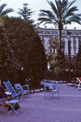 Blue chairs at Albert-1 Garden, Nice, 1973