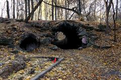 Decorative grottos in Neskuchny Garden in Moscow