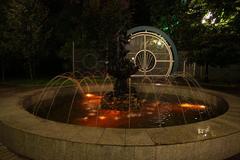 Fountain 'Girl with a Jug' at the edge of Gorky Park and Neskuchny Garden in Moscow