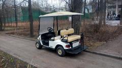 Electric Golf cart EZGO in a park