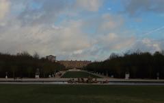 Versailles Palace Park with a beautiful garden and water pond