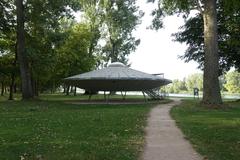 Kehler UFO sculpture at Garten der zwei Ufer in Kehl