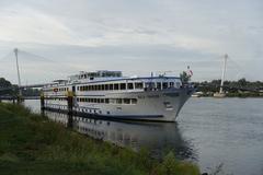 Cruise boat at Garten der zwei Ufer in Kehl