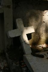 Broken cross in Talisay cemetery, Cebu