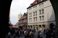 View from Münster City Hall to Prinzipalmarkt and Michaelisplatz