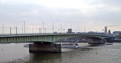 The Aurelia ship beneath the Deutzer Bridge in Cologne