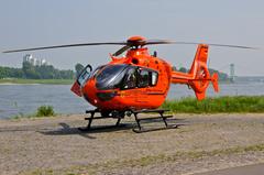 Federal Ministry of the Interior Air Rescue helicopter by the Rhine