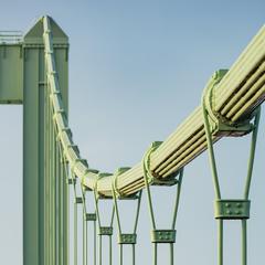 Support cables of Rodenkirchener Autobahnbrücke in Cologne, Germany