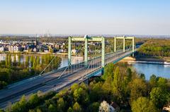 Rodenkirchener Autobahnbrücke viewed from the right bank of the Rhine