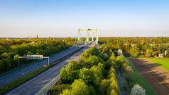 Rodenkirchener Autobahnbrücke viewed from the right bank of the Rhine