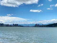 View of Tamsui skyline and Guandu Bridge