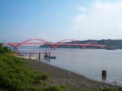 KuanDu Bridge over Tamsui River in Taipei, Taiwan