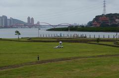 Guandu Bridge spanning the Tamsui River in Taipei, Taiwan