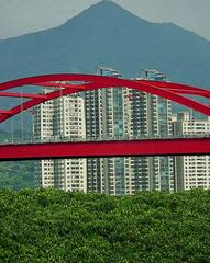 Guandu Bridge over the Tamsui River in Taipei, Taiwan