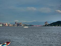 Guandu Bridge over Danshui river in Danshui, Taiwan