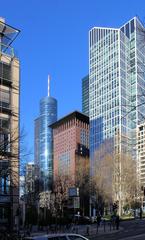 Frankfurt am Main with Main Tower, Japan Center, and Tanus Tower