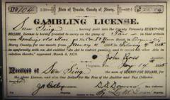 1880 Nevada gambling license