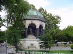 Cistern in Istanbul with ancient columns and dim lighting