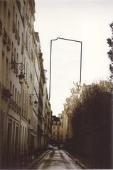 Empty sky over rue Rousselet in Paris