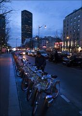 Night View of Tour Montparnasse in Paris