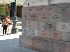 Facade of Former KGB Headquarters with Names of Victims in Vilnius, Lithuania