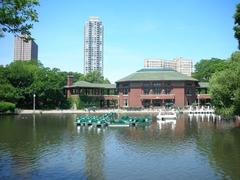 Cafe Brauer in Lincoln Park with paddle boats on the lake