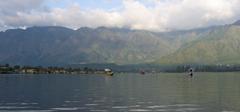 Dal Lake with traditional houseboats and Shikara boats in Srinagar