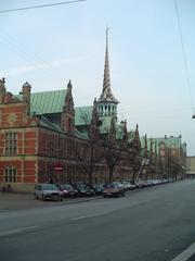 view of Børsen building in Copenhagen at night